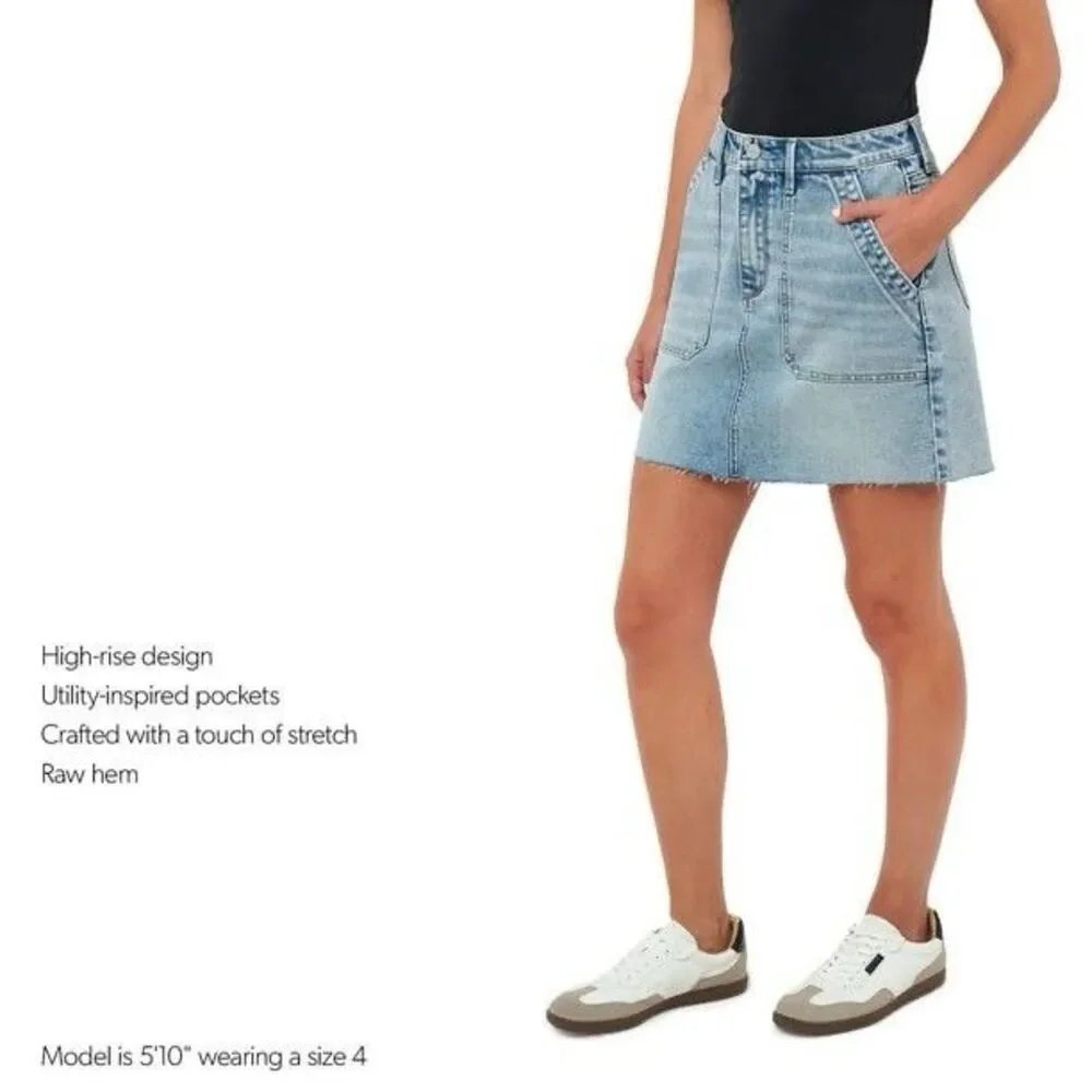Edited by Remi Bader Women's Utility Mini Skirt Size 16 Light Wash